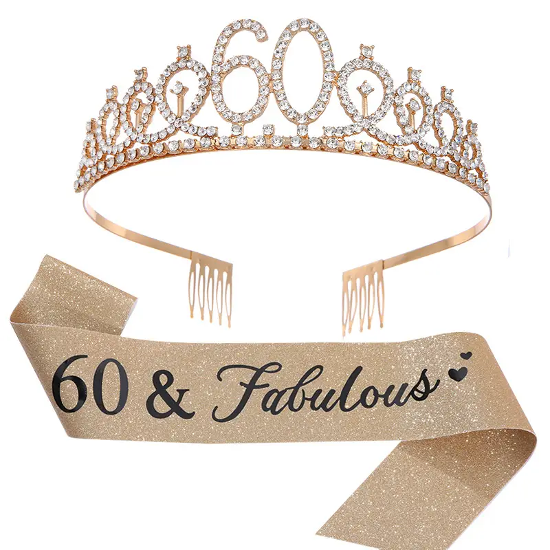 30 & fabulous30 Rose Gold Crown & Ribbon Set - Image 10
