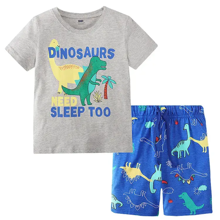 Little Monster Graphic Cotton Boys Suit Red Blue - Image 4