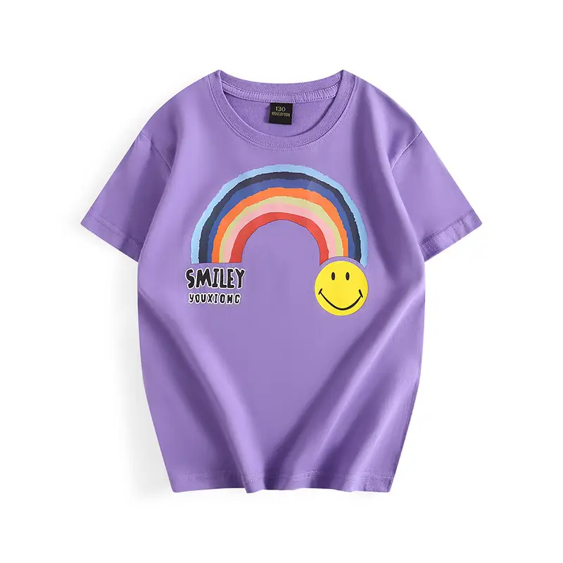 Children's Green T-Shirt with Rainbow & Smile Design - Image 5