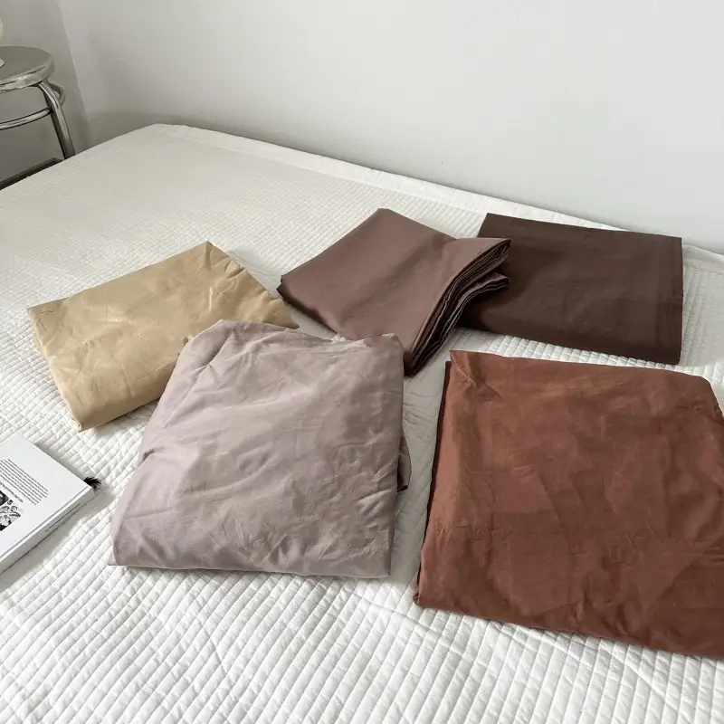 Ins Pure Color Simple Pure Cotton Single Piece Bed Sheets Pure Cotton Single Product Bed Sheets 1.8 Fitted Bed Sheets Mattress Protector Bed Cover Wholesale