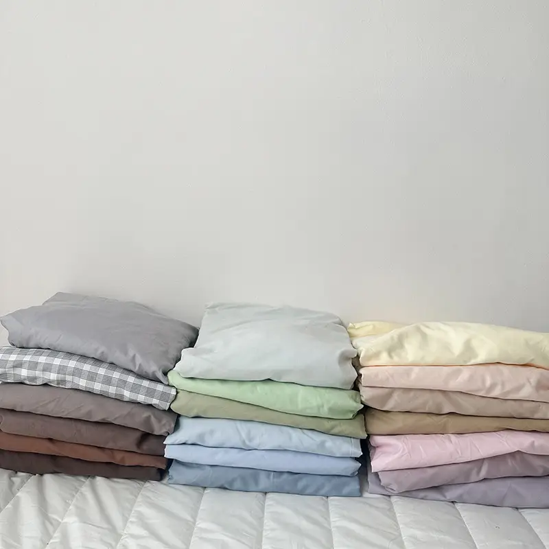 Ins Pure Color Simple Pure Cotton Single Piece Bed Sheets Pure Cotton Single Product Bed Sheets 1.8 Fitted Bed Sheets Mattress Protector Bed Cover Wholesale — feature 1