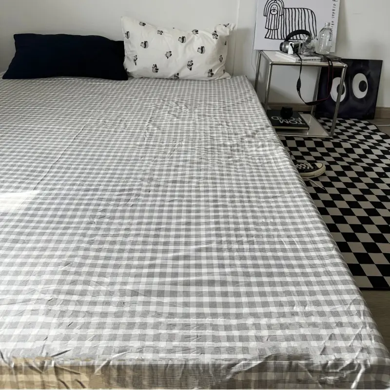 Ins Pure Color Simple Pure Cotton Single Piece Bed Sheets Pure Cotton Single Product Bed Sheets 1.8 Fitted Bed Sheets Mattress Protector Bed Cover Wholesale — feature 17