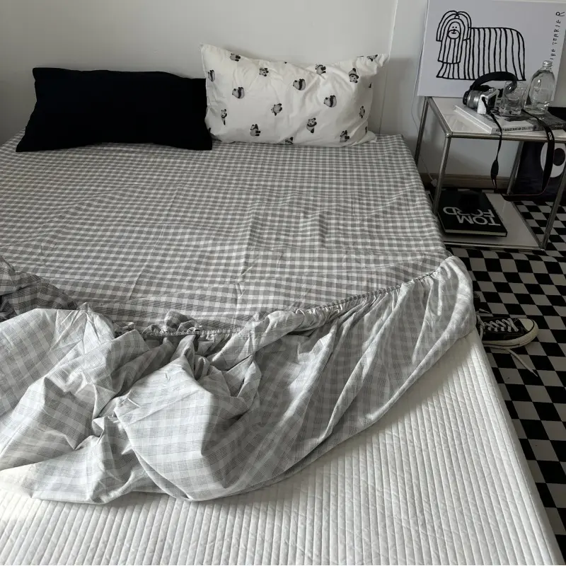 Ins Pure Color Simple Pure Cotton Single Piece Bed Sheets Pure Cotton Single Product Bed Sheets 1.8 Fitted Bed Sheets Mattress Protector Bed Cover Wholesale — feature 19