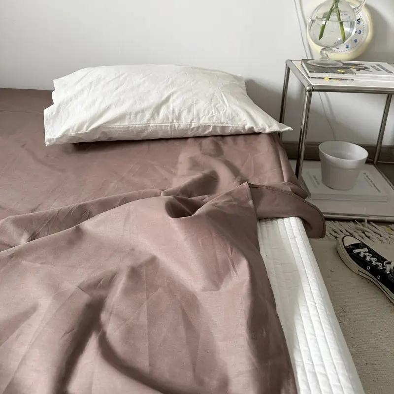 Ins Pure Color Simple Pure Cotton Single Piece Bed Sheets Pure Cotton Single Product Bed Sheets 1.8 Fitted Bed Sheets Mattress Protector Bed Cover Wholesale — feature 21