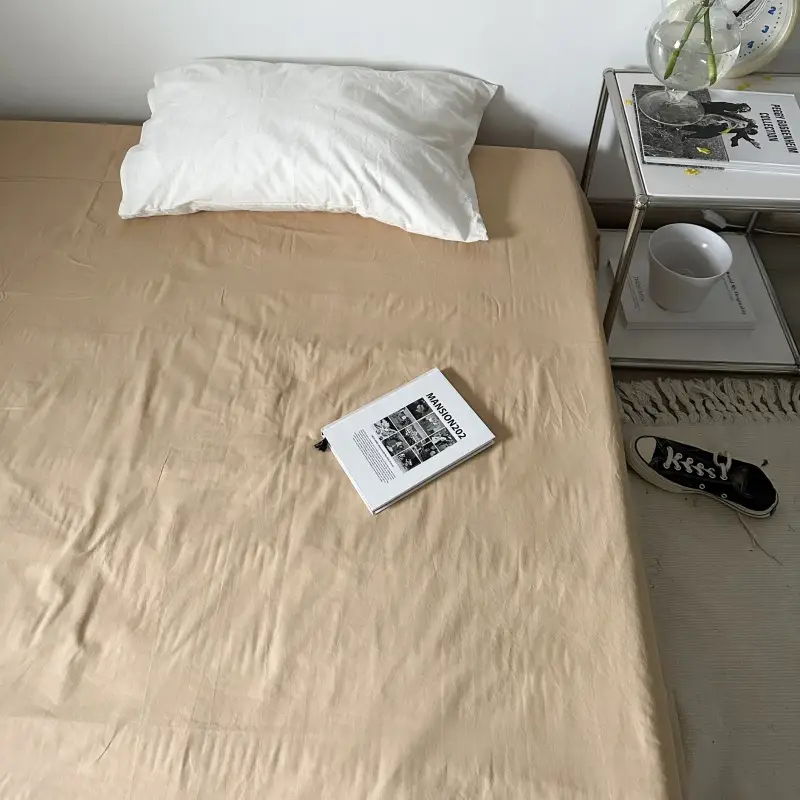 Ins Pure Color Simple Pure Cotton Single Piece Bed Sheets Pure Cotton Single Product Bed Sheets 1.8 Fitted Bed Sheets Mattress Protector Bed Cover Wholesale — feature 22