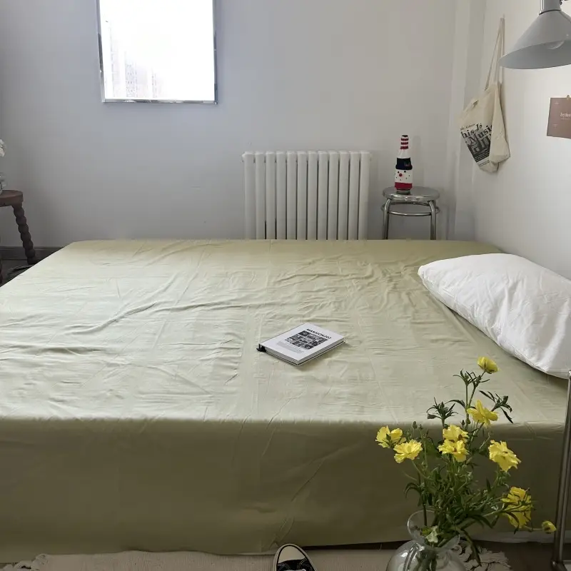 Ins Pure Color Simple Pure Cotton Single Piece Bed Sheets Pure Cotton Single Product Bed Sheets 1.8 Fitted Bed Sheets Mattress Protector Bed Cover Wholesale — feature 30