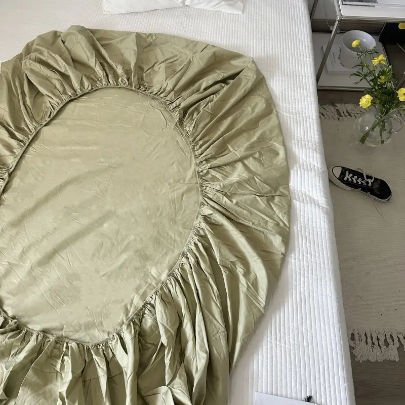 Ins Pure Color Simple Pure Cotton Single Piece Bed Sheets Pure Cotton Single Product Bed Sheets 1.8 Fitted Bed Sheets Mattress Protector Bed Cover Wholesale — feature 31