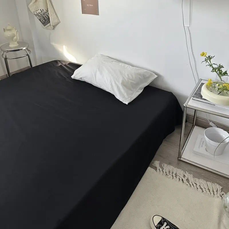 Ins Pure Color Simple Pure Cotton Single Piece Bed Sheets Pure Cotton Single Product Bed Sheets 1.8 Fitted Bed Sheets Mattress Protector Bed Cover Wholesale — feature 37