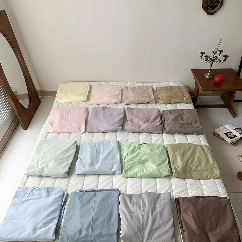 Ins Pure Color Simple Pure Cotton Single Piece Bed Sheets Pure Cotton Single Product Bed Sheets 1.8 Fitted Bed Sheets Mattress Protector Bed Cover Wholesale — feature 4