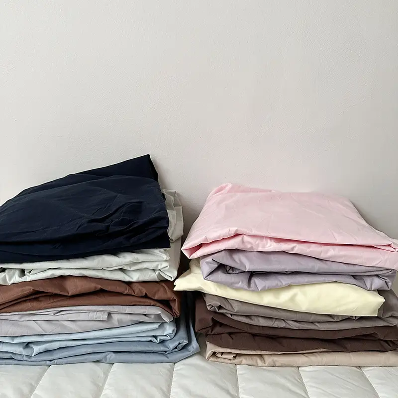 Ins Pure Color Simple Pure Cotton Single Piece Bed Sheets Pure Cotton Single Product Bed Sheets 1.8 Fitted Bed Sheets Mattress Protector Bed Cover Wholesale — feature 8