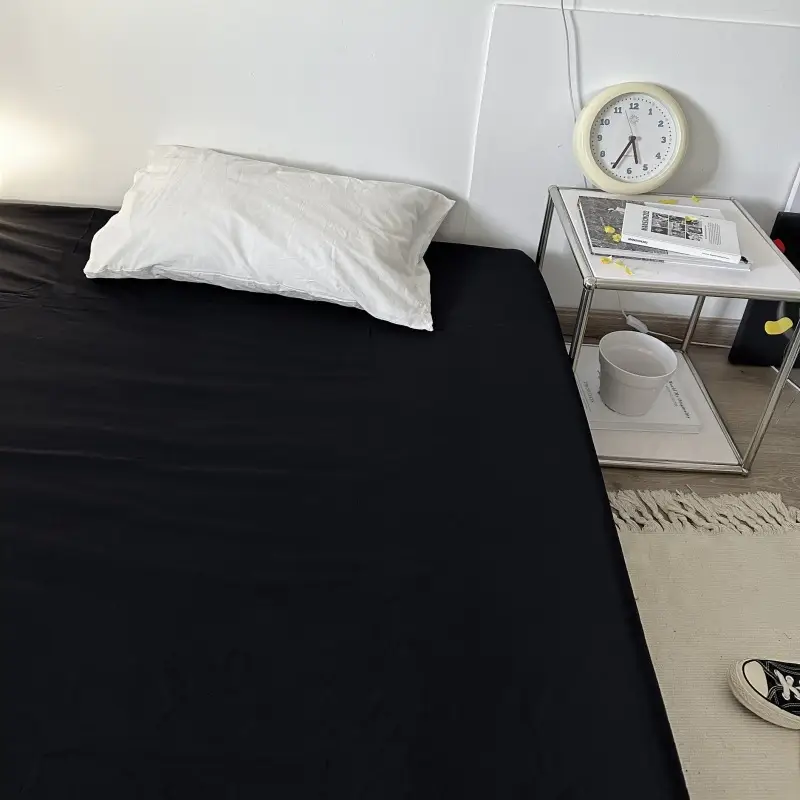Ins Pure Color Simple Pure Cotton Single Piece Bed Sheets Pure Cotton Single Product Bed Sheets 1.8 Fitted Bed Sheets Mattress Protector Bed Cover Wholesale