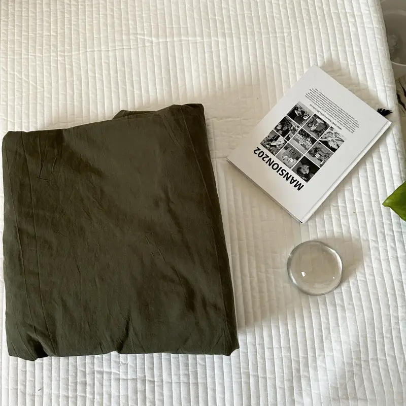 Ins Pure Color Simple Pure Cotton Single Piece Bed Sheets Pure Cotton Single Product Bed Sheets 1.8 Fitted Bed Sheets Mattress Protector Bed Cover Wholesale