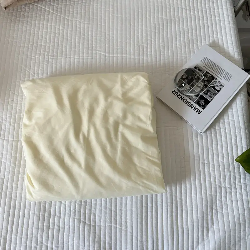 Ins Pure Color Simple Pure Cotton Single Piece Bed Sheets Pure Cotton Single Product Bed Sheets 1.8 Fitted Bed Sheets Mattress Protector Bed Cover Wholesale