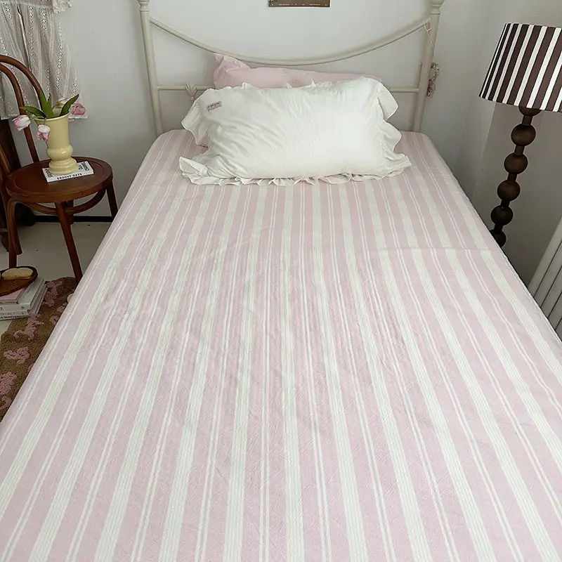 Ins Pure Color Simple Pure Cotton Single Piece Bed Sheets Pure Cotton Single Product Bed Sheets 1.8 Fitted Bed Sheets Mattress Protector Bed Cover Wholesale