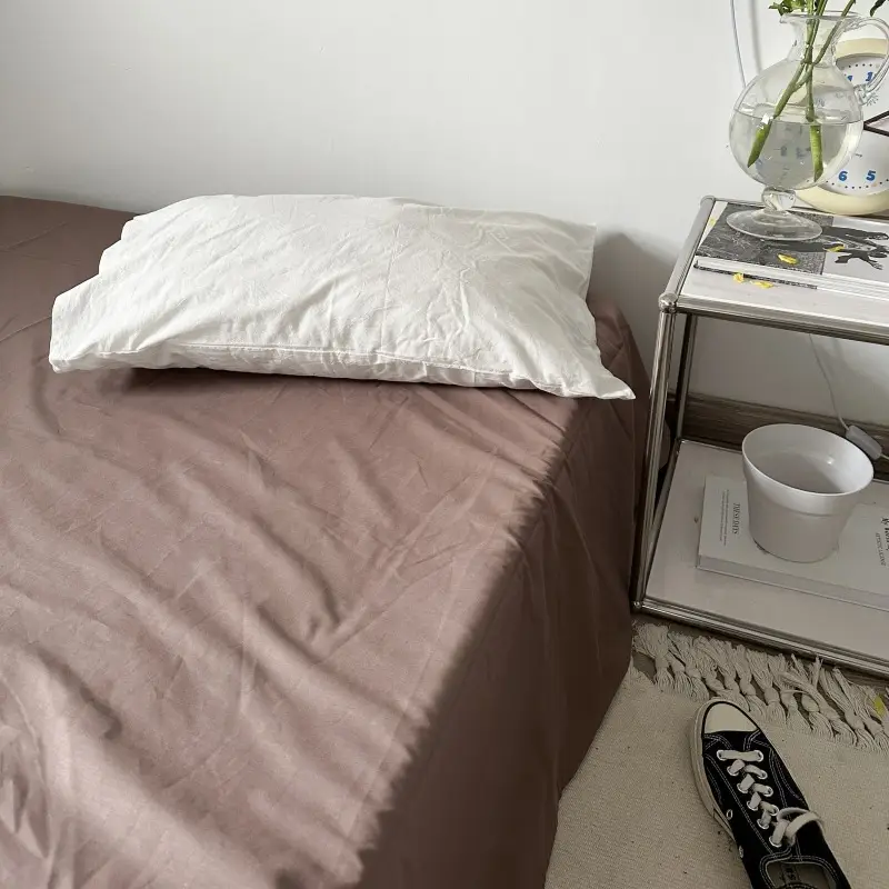 Ins Pure Color Simple Pure Cotton Single Piece Bed Sheets Pure Cotton Single Product Bed Sheets 1.8 Fitted Bed Sheets Mattress Protector Bed Cover Wholesale