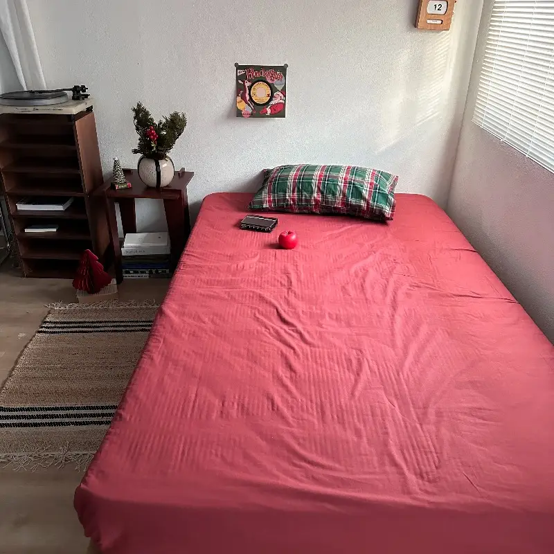 Ins Pure Color Simple Pure Cotton Single Piece Bed Sheets Pure Cotton Single Product Bed Sheets 1.8 Fitted Bed Sheets Mattress Protector Bed Cover Wholesale