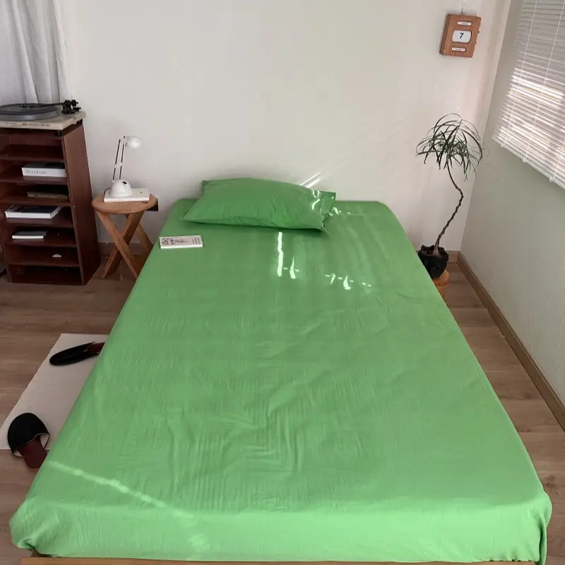Ins Pure Color Simple Pure Cotton Single Piece Bed Sheets Pure Cotton Single Product Bed Sheets 1.8 Fitted Bed Sheets Mattress Protector Bed Cover Wholesale