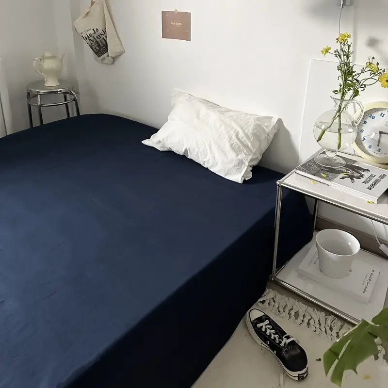 Ins Pure Color Simple Pure Cotton Single Piece Bed Sheets Pure Cotton Single Product Bed Sheets 1.8 Fitted Bed Sheets Mattress Protector Bed Cover Wholesale