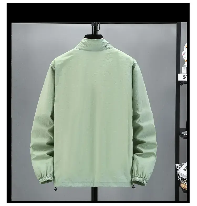 Men's Ultra-Light Ice Silk Jacket Green Large — feature 8