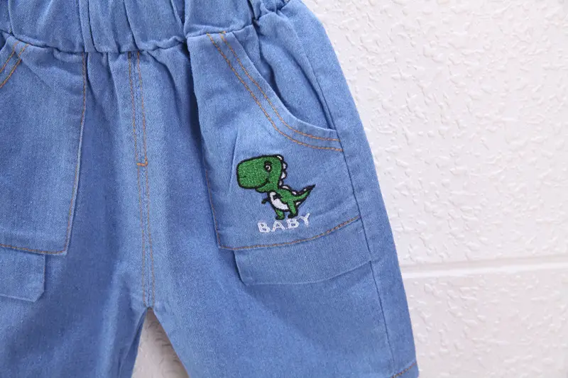Baby Dinosaur T-Shirt & Shorts Set Cotton Blue White — feature 11