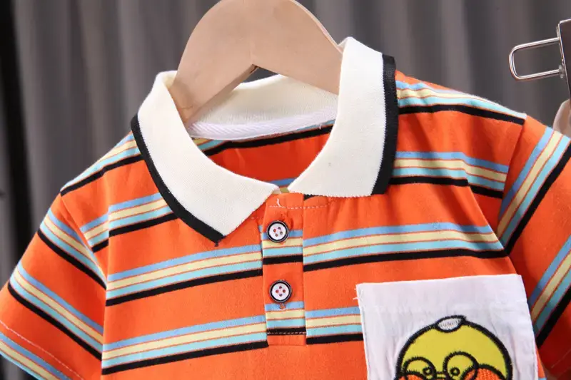 Children Cotton Striped T-Shirt Shorts Suit Summer Boys — feature 6