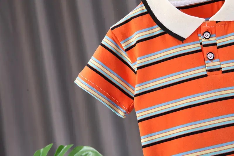 Children Cotton Striped T-Shirt Shorts Suit Summer Boys — feature 9