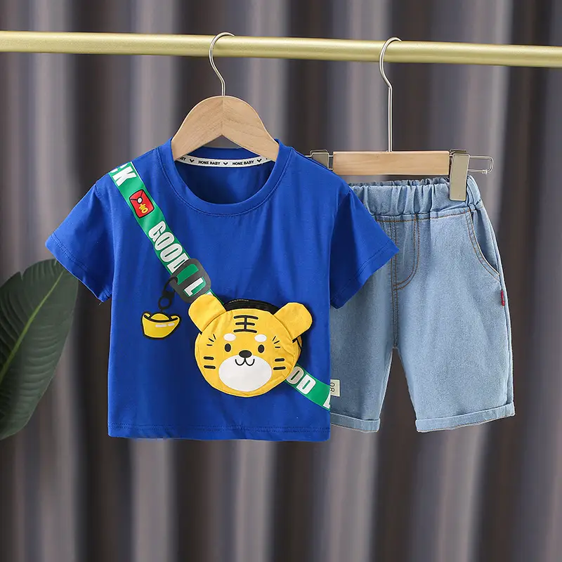 Boys T-shirt Shorts Set White Blue 1-5Yr - Image 3