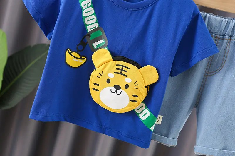 Boys T-shirt Shorts Set White Blue 1-5Yr — feature 9