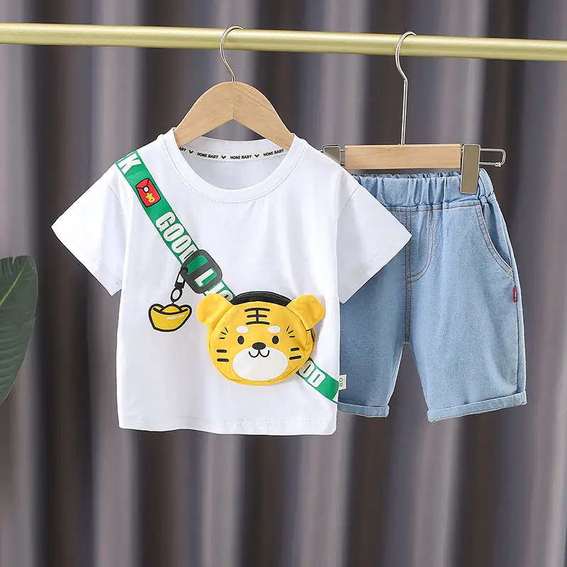 Boys T-shirt Shorts Set White Blue 1-5Yr - Image 2