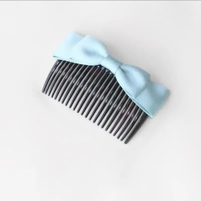 Light Blue Bow Hair Comb for Girls
