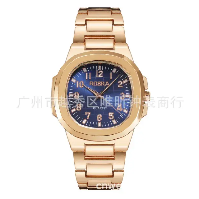 2023 ROSRA Men's Square Dial Quartz Watch Black Gold Strap - Image 17