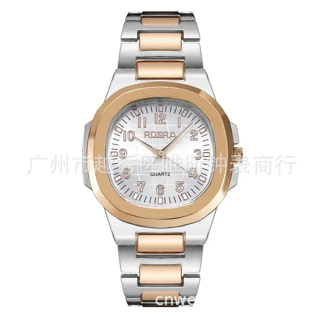 2023 ROSRA Men's Square Dial Quartz Watch Black Gold Strap - Image 24