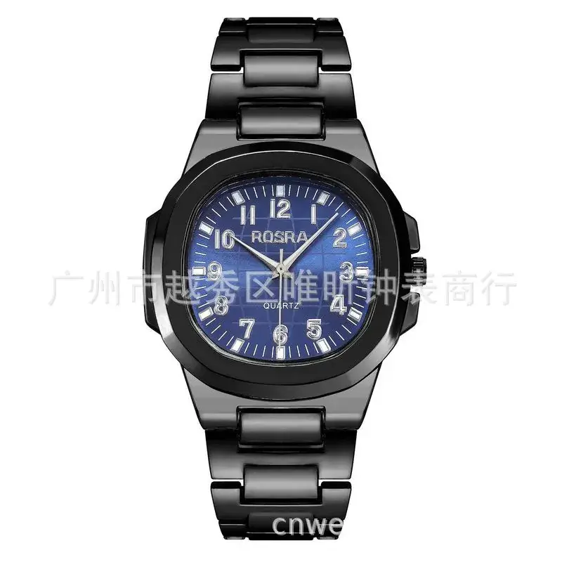 2023 ROSRA Men's Square Dial Quartz Watch Black Gold Strap - Image 14