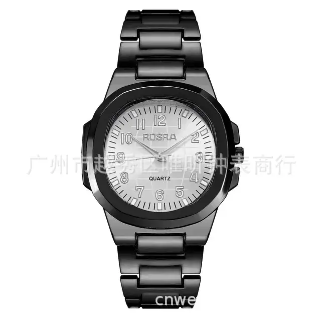 2023 ROSRA Men's Square Dial Quartz Watch Black Gold Strap - Image 16