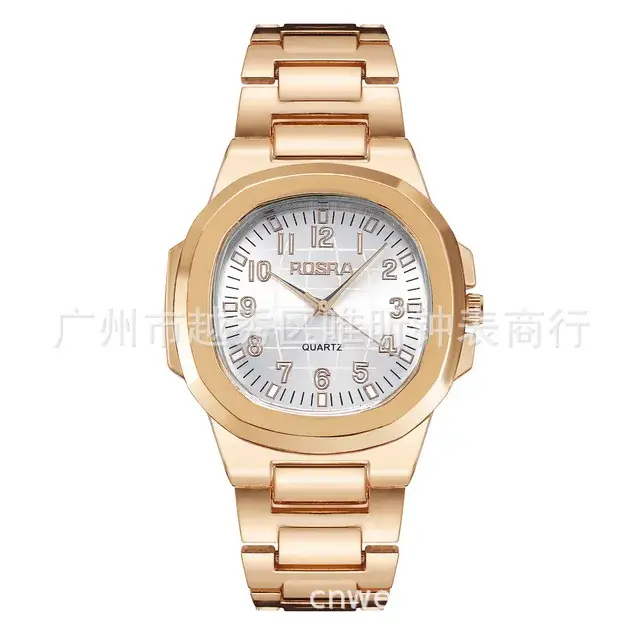 2023 ROSRA Men's Square Dial Quartz Watch Black Gold Strap - Image 18
