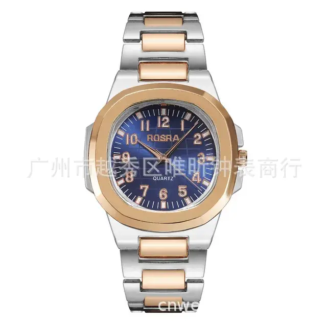 2023 ROSRA Men's Square Dial Quartz Watch Black Gold Strap - Image 22