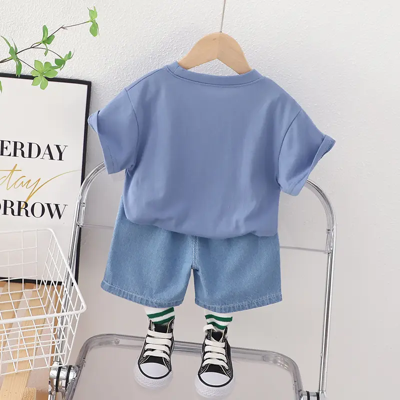 Summer Boys Yellow T-Shirt Blue Shorts Set — feature 6