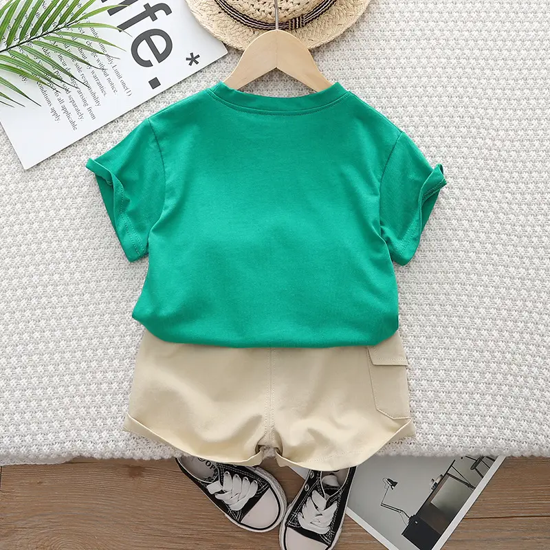 New Boys Korean Style Cartoon Suit Yellow Shorts Set — feature 6