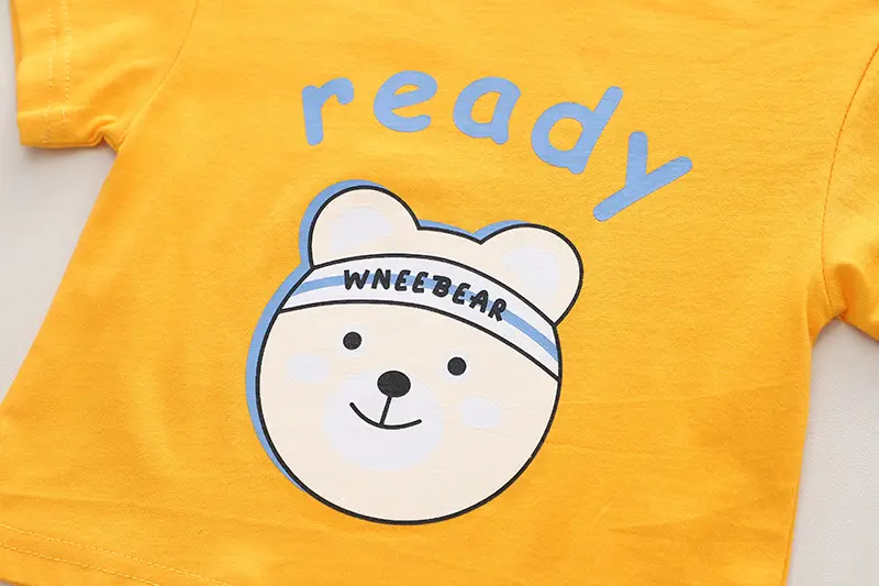 New Boys Korean Style Cartoon Suit Yellow Shorts Set — feature 8
