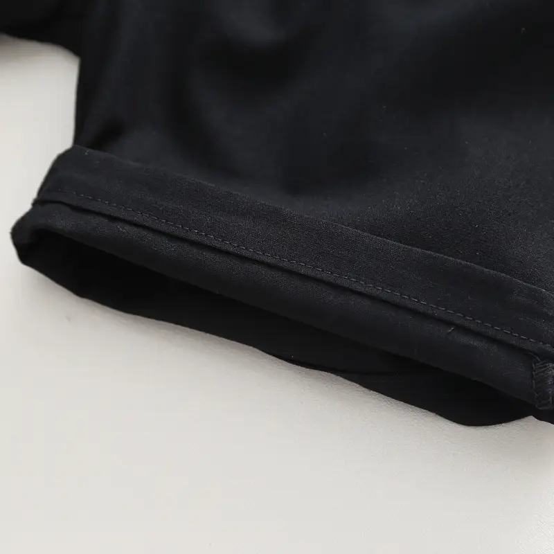Black Polo Top with White Trim for Boys Shorts Set — feature 14