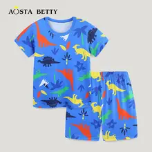 New Summer Knitted Cotton Boys T-Shirt Teal Round Neck â feature 14