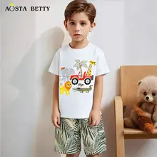 New Summer Knitted Cotton Boys T-Shirt Teal Round Neck â feature 4