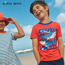 New Summer Knitted Cotton Boys T-Shirt Teal Round Neck â feature 6