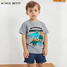 New Summer Knitted Cotton Boys T-Shirt Teal Round Neck â feature 7