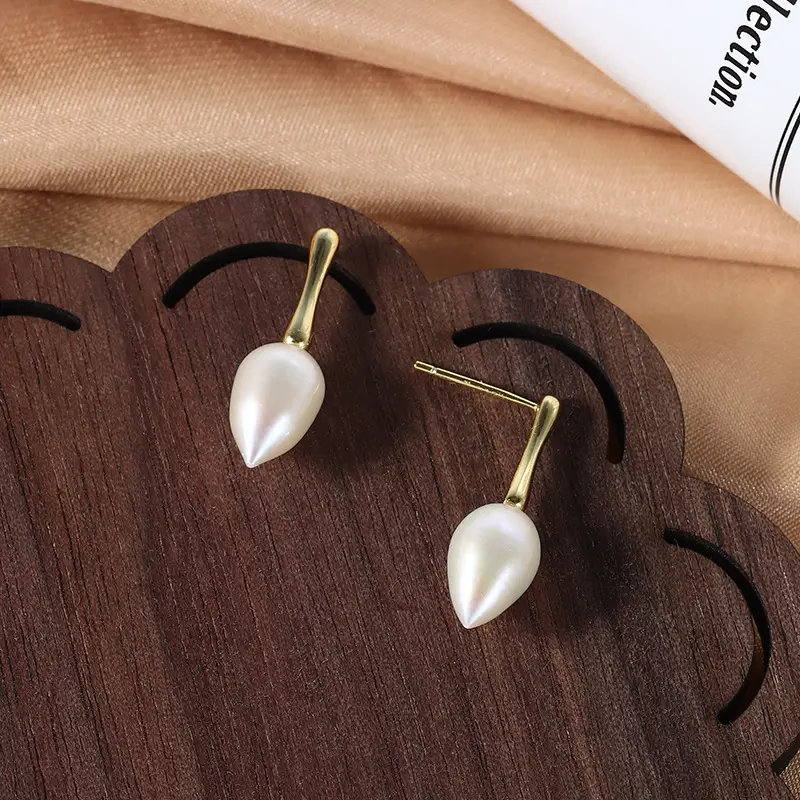 Drop Pearl Earrings Gold Plated S925 All Over - Image 2