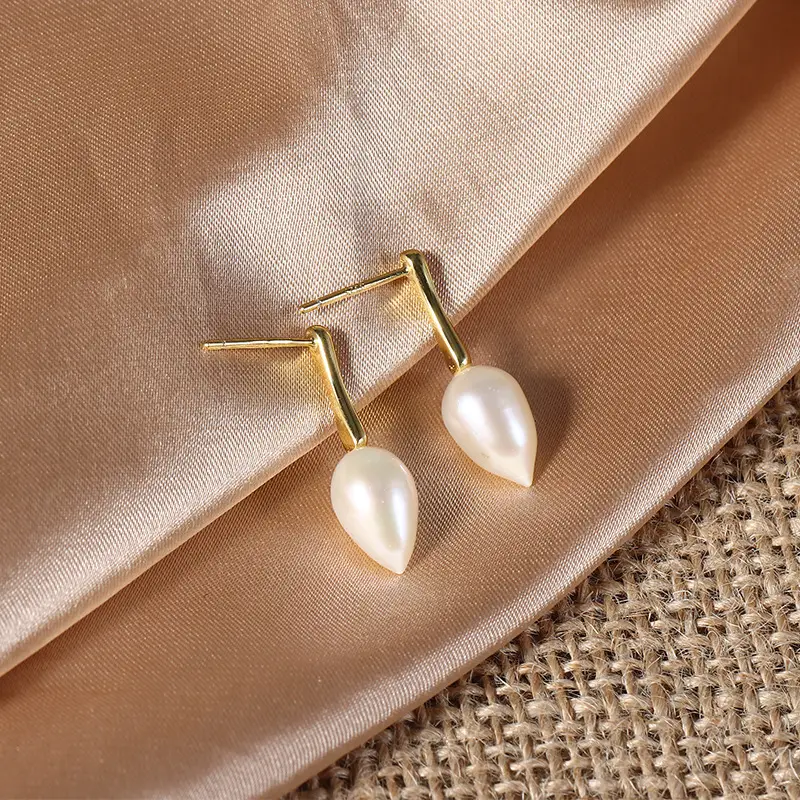 Drop Pearl Earrings Gold Plated S925 All Over - Image 4