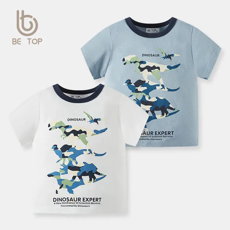 New Boys Dinosaur Expert T-Shirt Light Blue Pure Cotton - Image 3