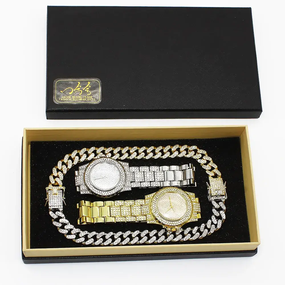 Gold Plated Women's 3-Piece Watch Set with Diamond Stones - Image 3