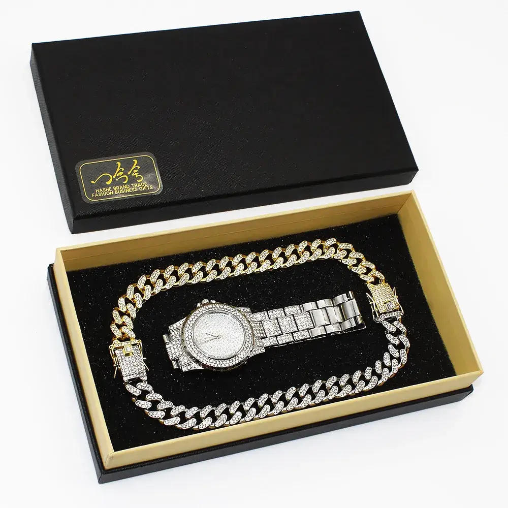 Gold Plated Women's 3-Piece Watch Set with Diamond Stones - Image 2