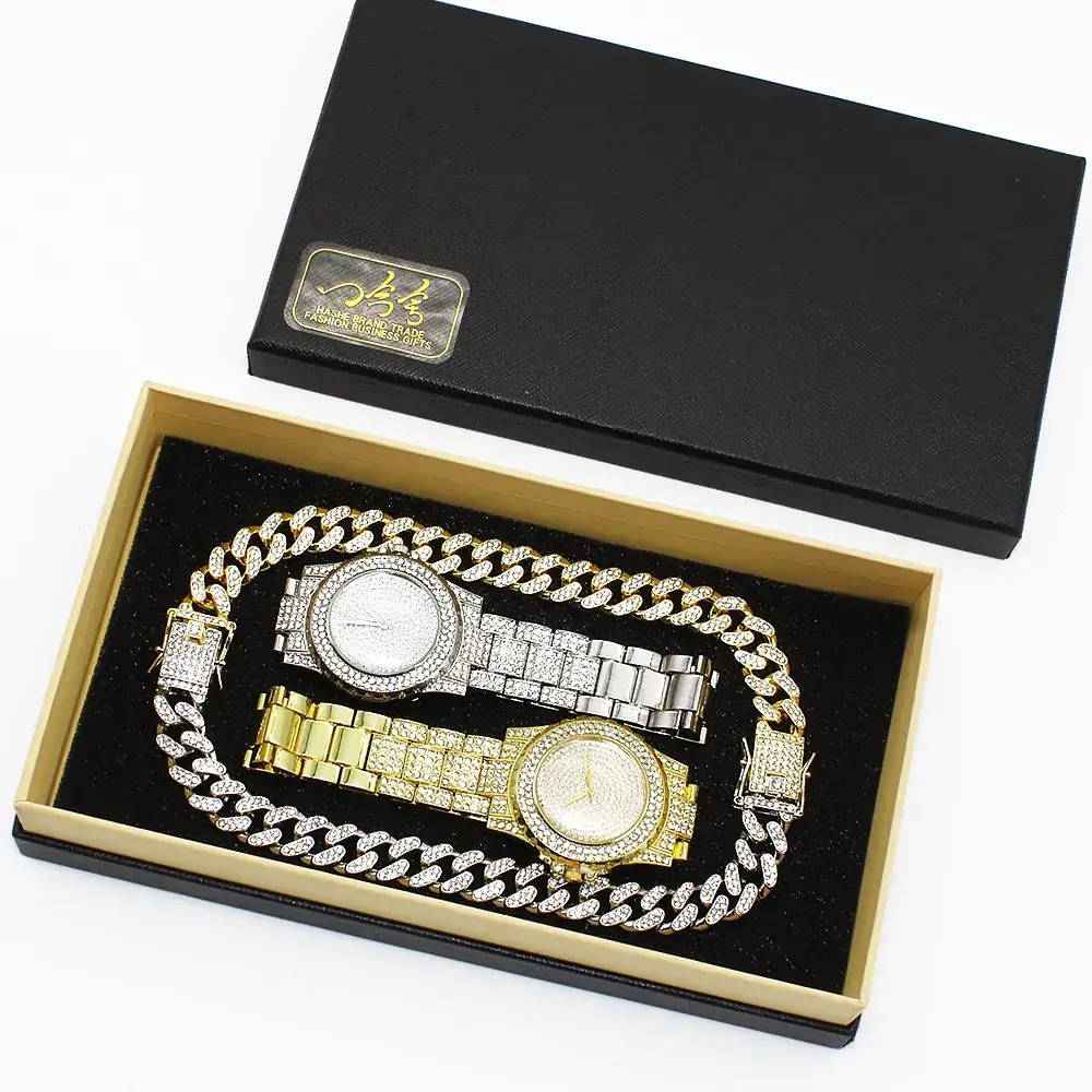 Gold Plated Women's 3-Piece Watch Set with Diamond Stones — feature 5